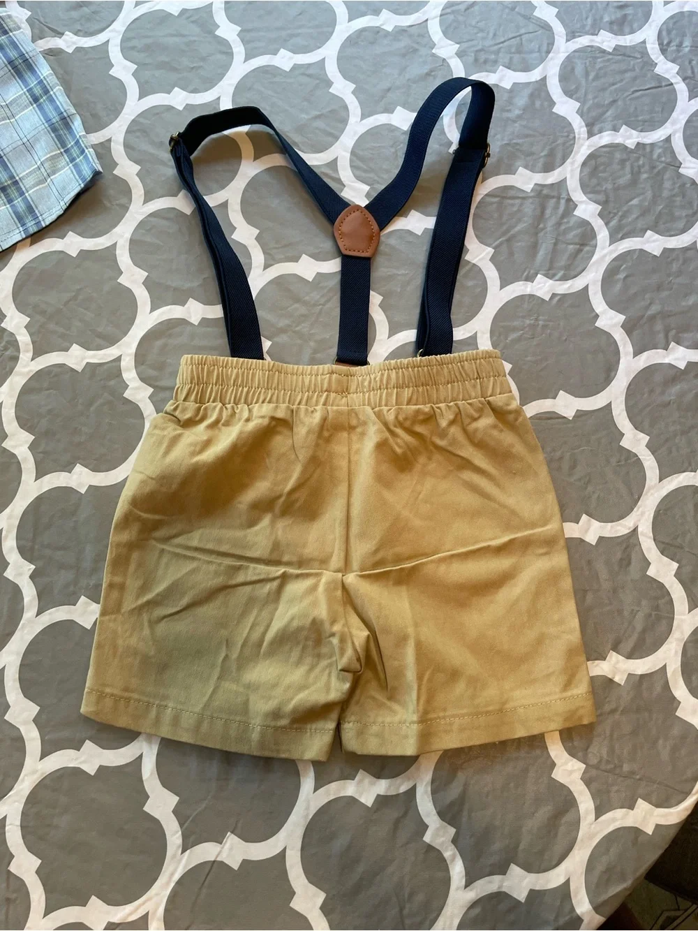 NWT 12M Andy & Evan Little Boy 4 Piece Outfit Button Up Shirt Bow Tie Suspenders